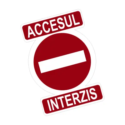 Accesul interzis, autocolant, dimensiune 200x150 mm, model 044